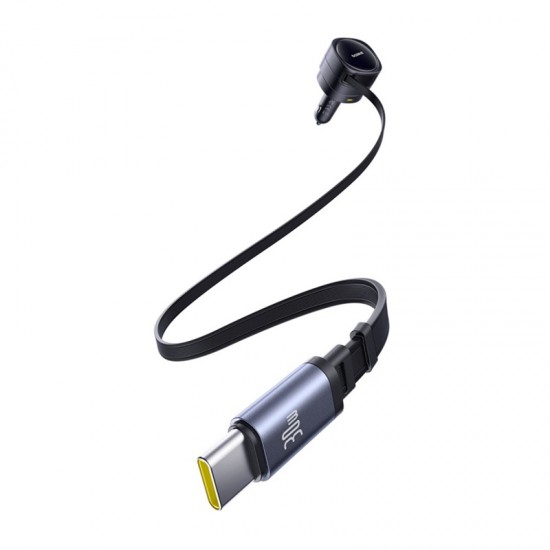 Φορτιστής αυτοκινήτου Baseus Enjoyment Max με καλώδια USB-C+USB-C και θύρες USB-A+USB-C 90W Μαύρο