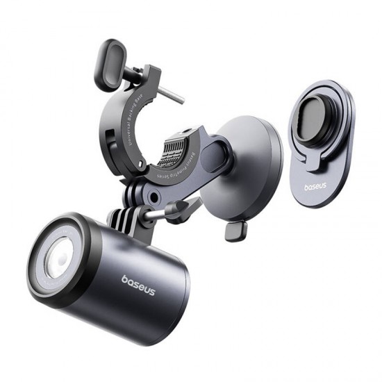 Baseus PrimeTrip 2-σε-1 βάση ποδηλάτου, βάση τηλεφώνου + φακός (μαύρο)