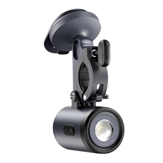 Baseus PrimeTrip 2-σε-1 βάση ποδηλάτου, βάση τηλεφώνου + φακός (μαύρο)