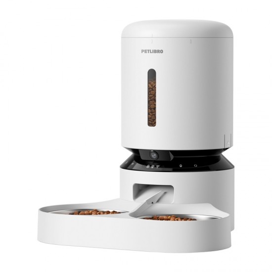 Petlibro Granary δοσομετρητής τροφής κάμερας με διπλό μπολ, 5L (λευκό)
