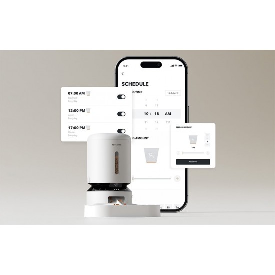 Petlibro Granary δοσομετρητής τροφής κάμερας με διπλό μπολ, 5L (λευκό)