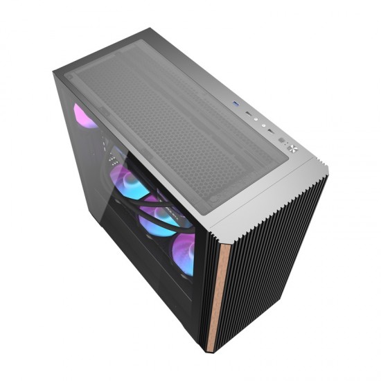 Darkflash DS900WS θήκη υπολογιστή (μαύρο) + 4 ανεμιστήρες