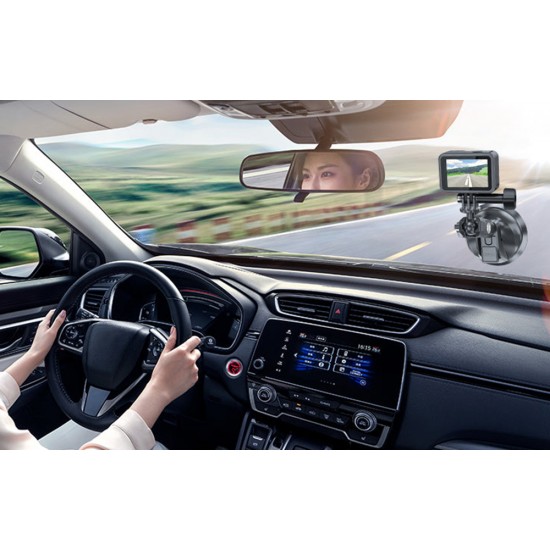 TELESIN Universal Suction Cup Holder with phone holder and action camera mounting TE-SUC-012