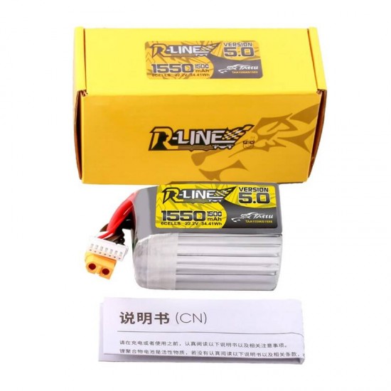 Μπαταρία Lipo Tattu R-Line Version 5.0 1550mAh 22.2V 150C 6S με σύνδεσμο XT60