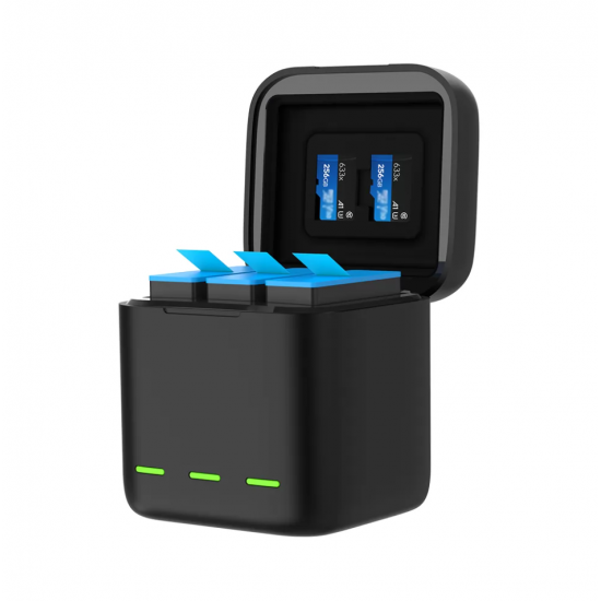 3-slot charger box Telesin for GoPro Hero 12 / Hero 11 / Hero 10 / Hero 9