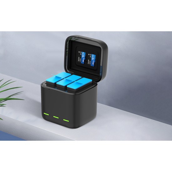 3-slot charger box Telesin for GoPro Hero 12 / Hero 11 / Hero 10 / Hero 9