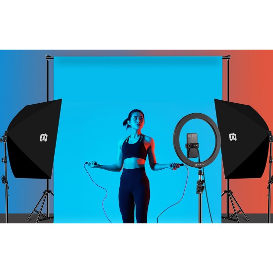 Puluz Σετ Στούντιο Φωτογράφισης PU5071EU, Softbox LED 50x70cm, Τρίποδο, Λάμπες LED x4