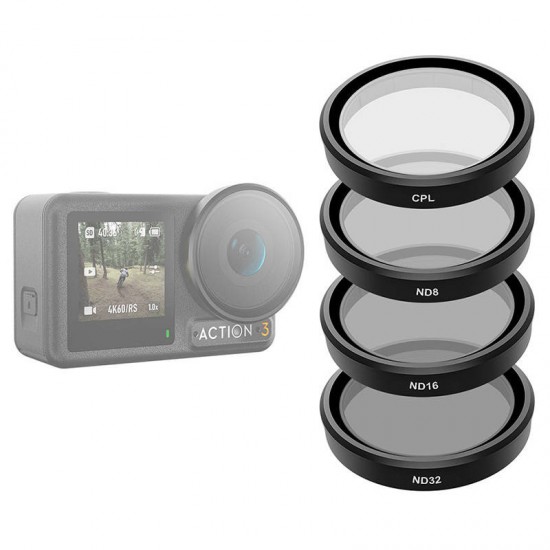TELESIN Filter set CPL/ND8/ND16/ND32 for DJI Action 3 / 4 / 5