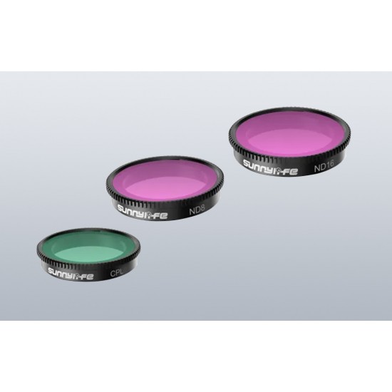 Set of 3 filters CPL+ND8+ND16 Sunnylife for Insta360 GO 3/2