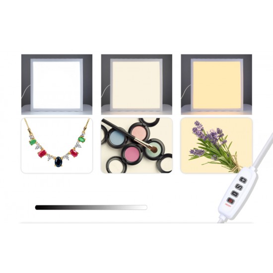 Photography Shadowless Light Lamp Panel PULUZ 1200LM LED 33.3cm x 33.3cm Effective Area