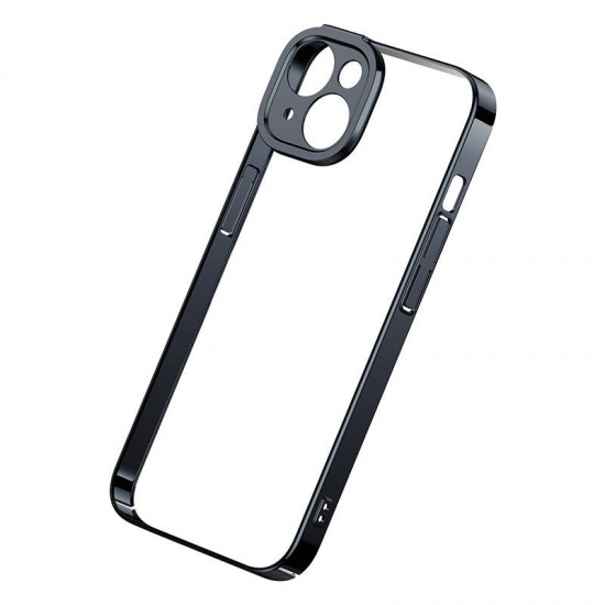 Baseus Θήκη Glitter και Προστατευτικό Οθόνης Tempered Glass για iPhone 14 Plus (Μαύρο/Διαφανές)