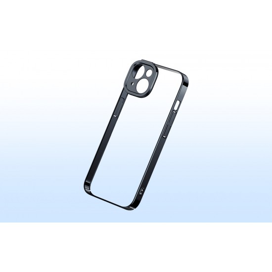 Baseus Θήκη Glitter και Προστατευτικό Οθόνης Tempered Glass για iPhone 14 Plus (Μαύρο/Διαφανές)