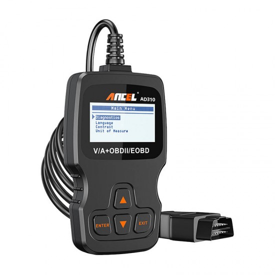 Ancel Διαγνωστικό Scanner OBD2 AD310/AC103 (Μαύρο)