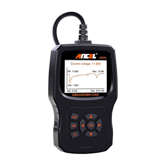 Ancel Διαγνωστικό Scanner OBD2 AD530 (Μαύρο)