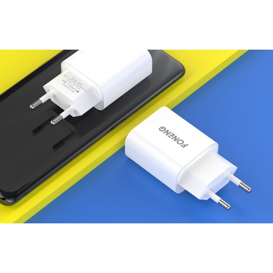 Fast charger Foneng 1x USB EU43 10.5W + USB Micro cable