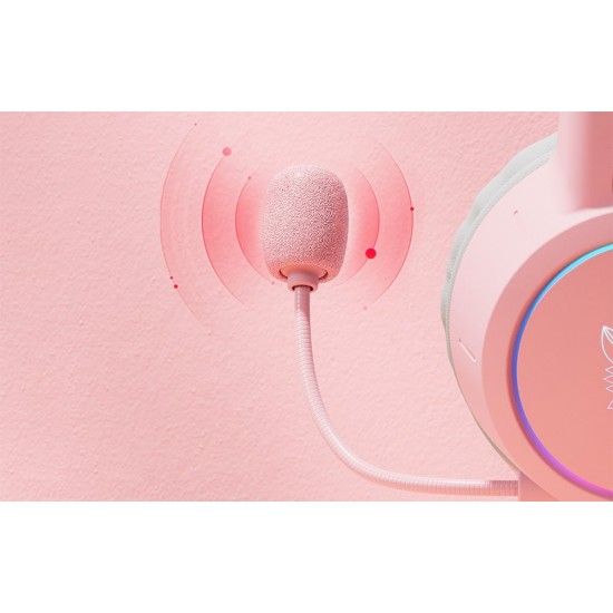 ONIKUMA Ακουστικά Gaming X15Pro με Αυτιά Γάτας (Ροζ)