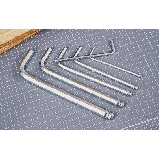 Long Hex Key Sets 1.5-10mm Deli Tools EDL3088 (silver)