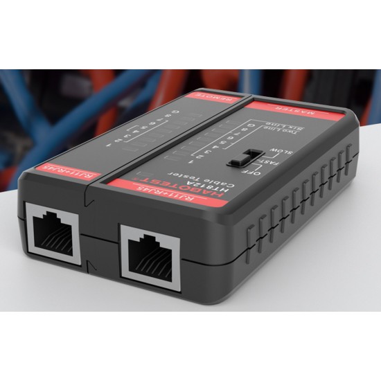 Habotest Tester Καλωδίων Δικτύου HT812A RJ45/RJ14/RJ12/RJ9 (Μαύρο)