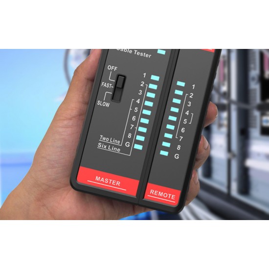 Habotest Tester Καλωδίων Δικτύου HT812A RJ45/RJ14/RJ12/RJ9 (Μαύρο)