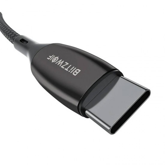 BlitzWolf Καλώδιο USB-C προς USB-C BW-TC23 με Οθόνη, 100W, 0.9m (Μαύρο)