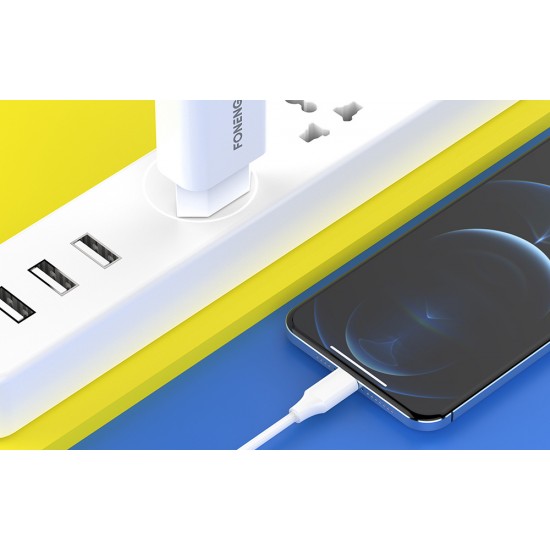 Fast charger Foneng 1x USB EU43 10.5W+ USB Type C cable