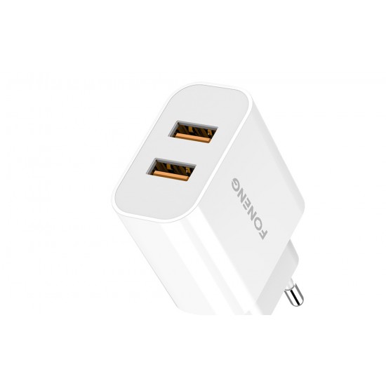 Fast charger Foneng 2x USB EU45 12W + USB Lightning cable