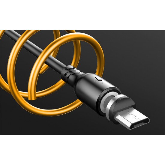 Foneng X62 Magnetic 3in1 USB to USB-C / Lightning / Micro USB Cable, 2.4A, 1m (White)