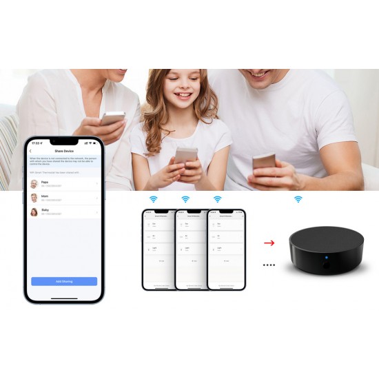 Avatto Τηλεχειριστήριο Γενικής Χρήσης IR WiFi S16 TUYA (Μαύρο)