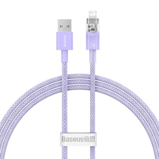Baseus Καλώδιο USB-A σε Lightning Explorer Series 2.4A, 1m (Λιλά)