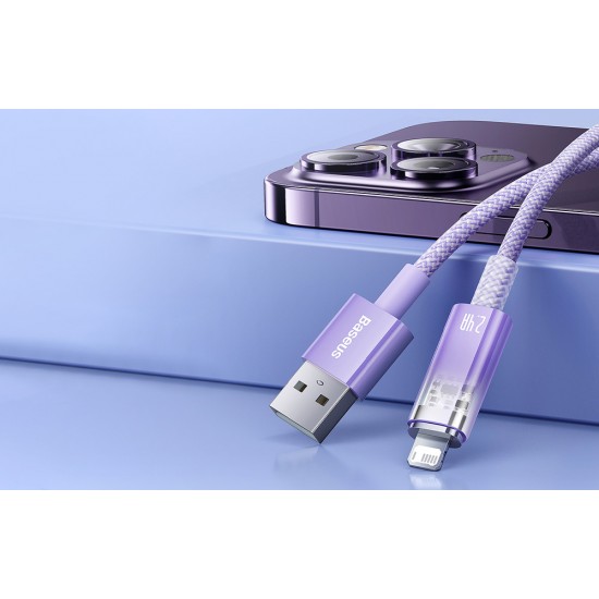 Baseus Καλώδιο USB-A σε Lightning Explorer Series 2.4A, 1m (Λιλά)