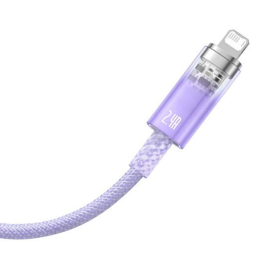 Baseus Καλώδιο USB-A σε Lightning Explorer Series 2.4A, 1m (Λιλά)