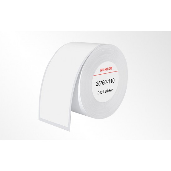 Niimbot Αυτοκόλλητες Θερμικές Ετικέτες 25x60mm, 110τμχ (Λευκό)