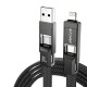 Blitzwolf BW-HDC7 4-σε-1 καλώδιο USB+C+Lightning 240W 1.2m (μαύρο)