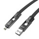 Blitzwolf BW-HDC7 4-σε-1 καλώδιο USB+C+Lightning 240W 1.2m (μαύρο)