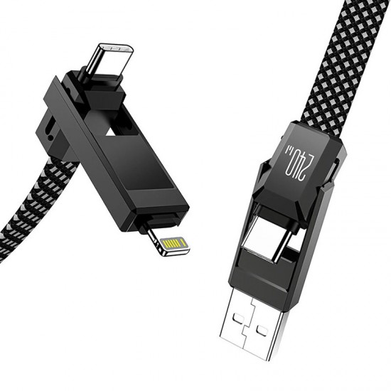 Blitzwolf BW-HDC7 4-σε-1 καλώδιο USB+C+Lightning 240W 1.2m (μαύρο)