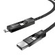 Blitzwolf BW-HDC7 4-σε-1 καλώδιο USB+C+Lightning 240W 1.2m (μαύρο)