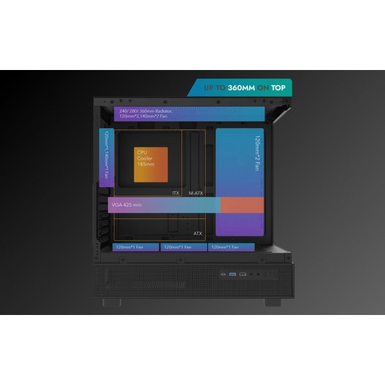 Darkflash DPX90 θήκη υπολογιστή (μαύρο) + 3 ανεμιστήρες