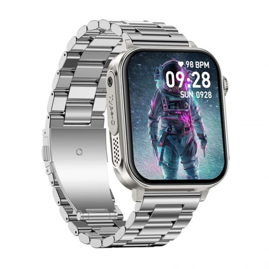 Colmi P80 smartwatch (ατσάλινο και ασημί)