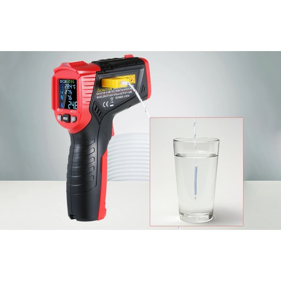 Habotest Ψηφιακό Θερμόμετρο με Λέιζερ/Μετρητής υγρασίας HT651D (Μαύρο/Κόκκινο)