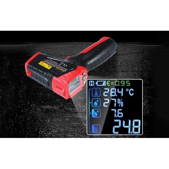 Habotest Ψηφιακό Θερμόμετρο με Λέιζερ/Μετρητής υγρασίας HT651D (Μαύρο/Κόκκινο)