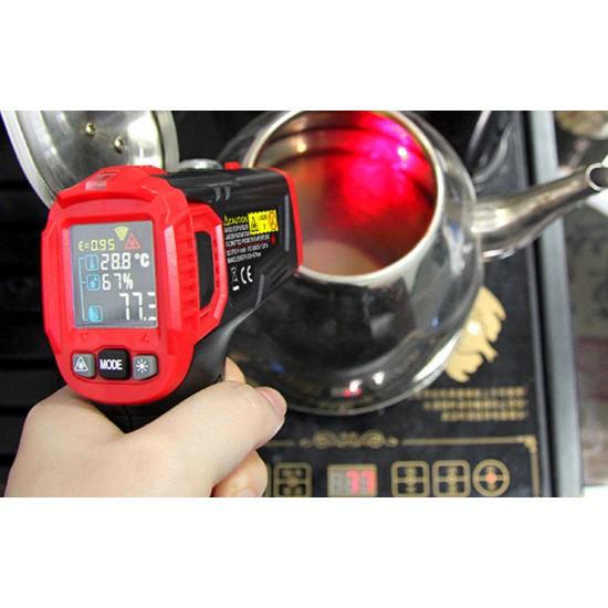 Habotest Θερμόμετρο Υπερύθρων με Λέιζερ χωρίς Επαφή HT650A (Μαύρο/Κόκκινο)