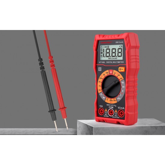 Habotest Ψηφιακό Πολύμετρο Γενικής Χρήσης HT108L (Κόκκινο)