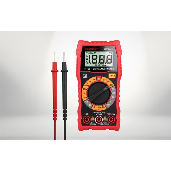 Habotest Ψηφιακό Πολύμετρο Γενικής Χρήσης HT108L (Κόκκινο)