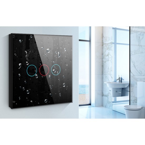 Avatto Έξυπνος Διακόπτης Χωνευτός ZigBee ZTS02-EU-B2 (2 κουμπιά) TUYA (Μαύρο)