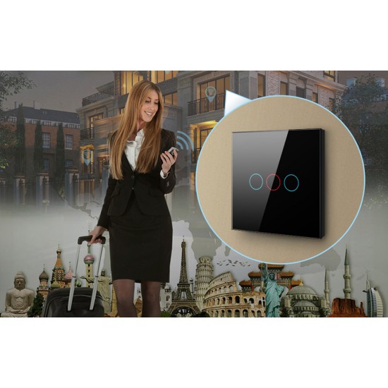 Avatto Έξυπνος Διακόπτης Χωνευτός ZigBee ZTS02-EU-B2 (2 κουμπιά) TUYA (Μαύρο)