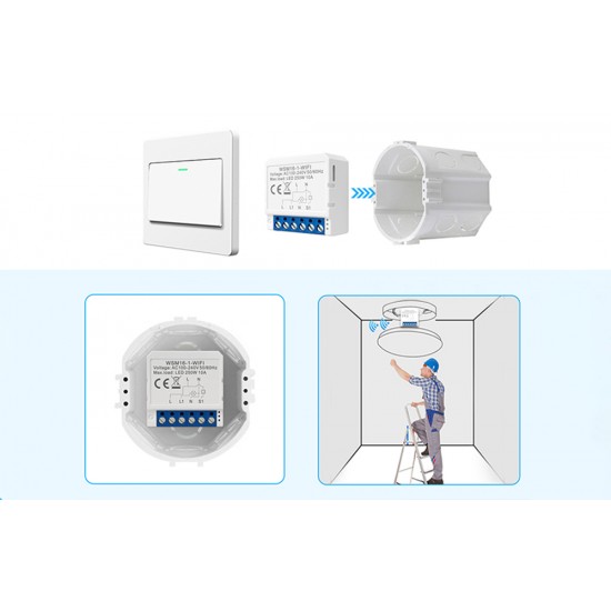 Avatto Έξυπνος Ενδιάμεσος Διακόπτης WiFi WSM16-W2 TUYA (Λευκό)