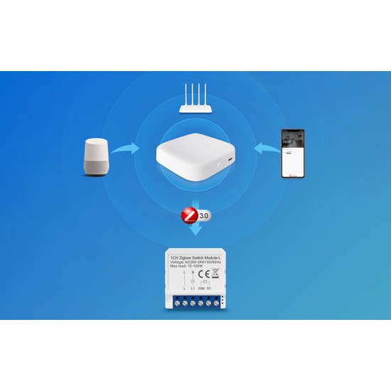Avatto Έξυπνος Ενδιάμεσος Διακόπτης ZigBee LZWSM16-W1 χωρίς ουδέτερο TUYA (Λευκό)