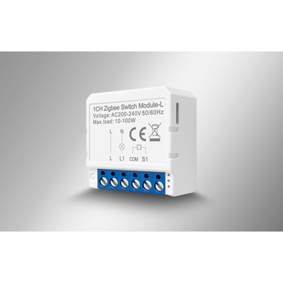 Avatto Έξυπνος Ενδιάμεσος Διακόπτης ZigBee LZWSM16-W1 χωρίς ουδέτερο TUYA (Λευκό)