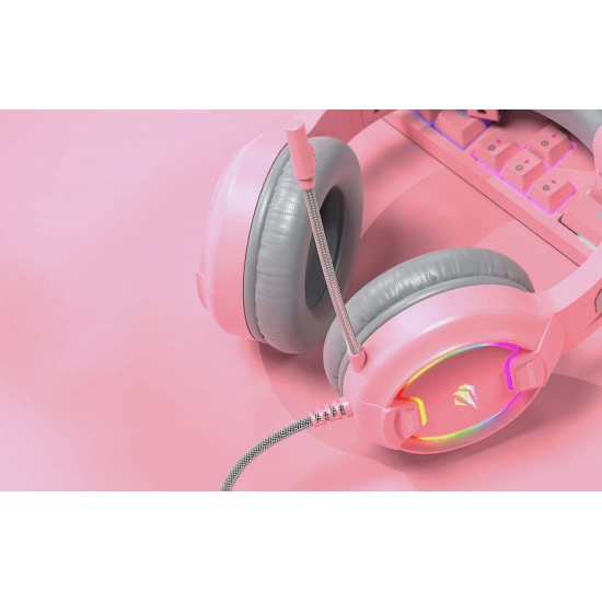 Gaming headphones Havit GAMENOTE H2233d RGB (pink)