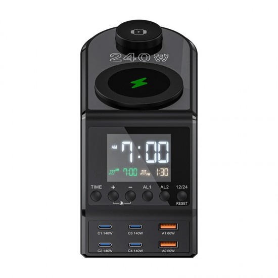 Blitzwolf BW-FW10 ξυπνητήρι με φορτιστή 2xUSB-A, 4xUSB-C, 240W